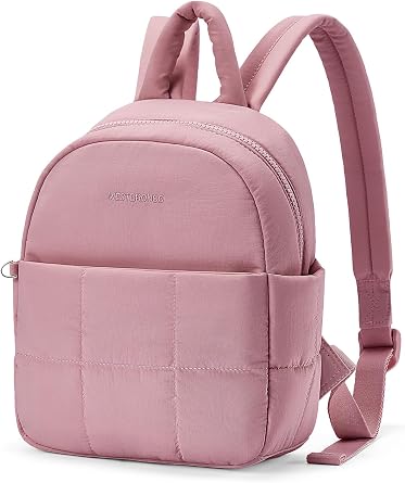 WESTBRONCO Small Puffer Crescent Shoulder Bag for Women, Mini Backpack for Women Nylon Small Fashion Backpacks