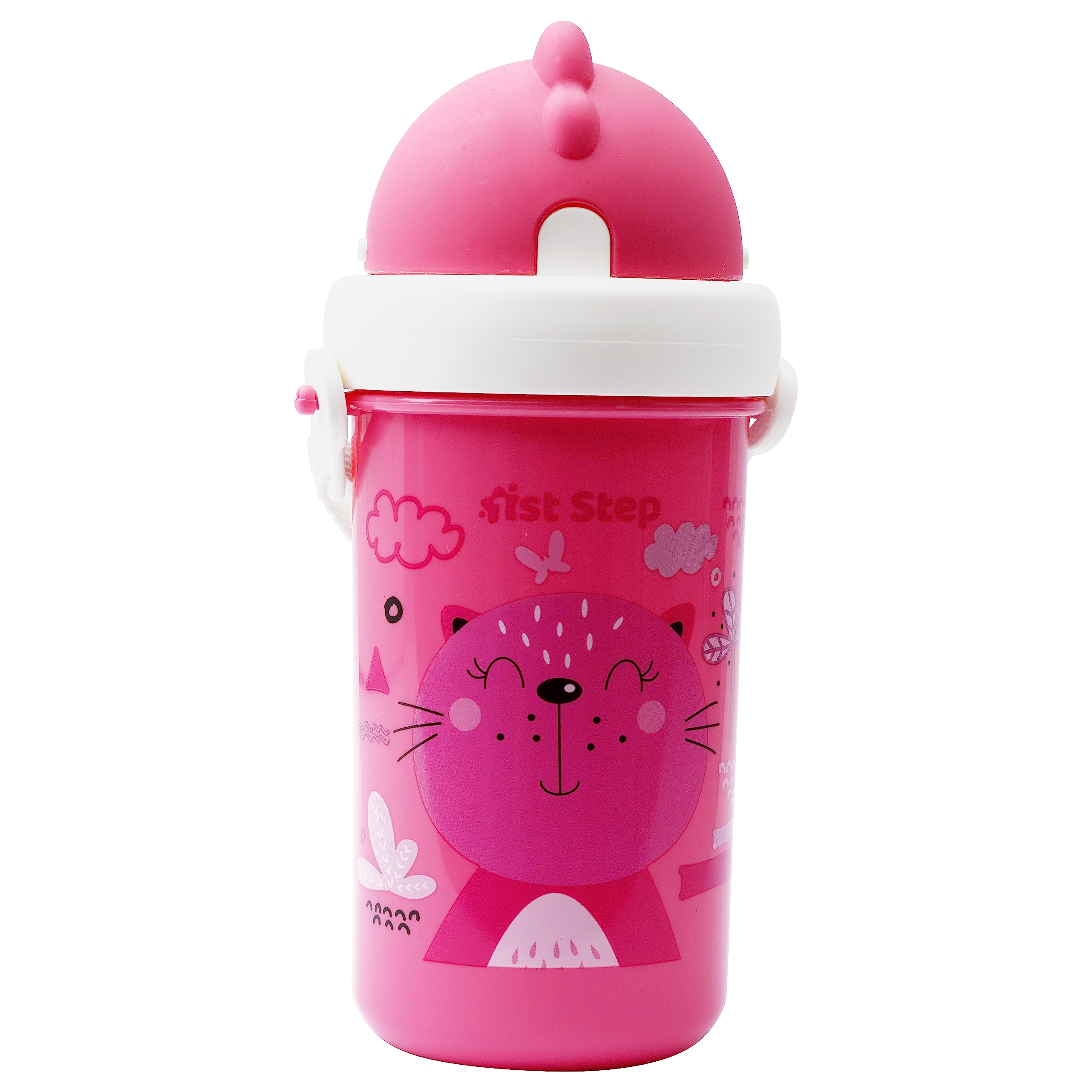 1ST STEP Matte Collection Ideal for Montessori BPA Free Polypropylene Soft Straw Sipper with Twin Handles for Easy Grip - Pink-image-42
