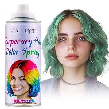 Hair Color Spray, Temporary Hair Dye for Women & Men, Vibrant Colors Hair Wax Gray Hair Cover for Party, Halloween, Cosplay Emerald Green, 120 ML