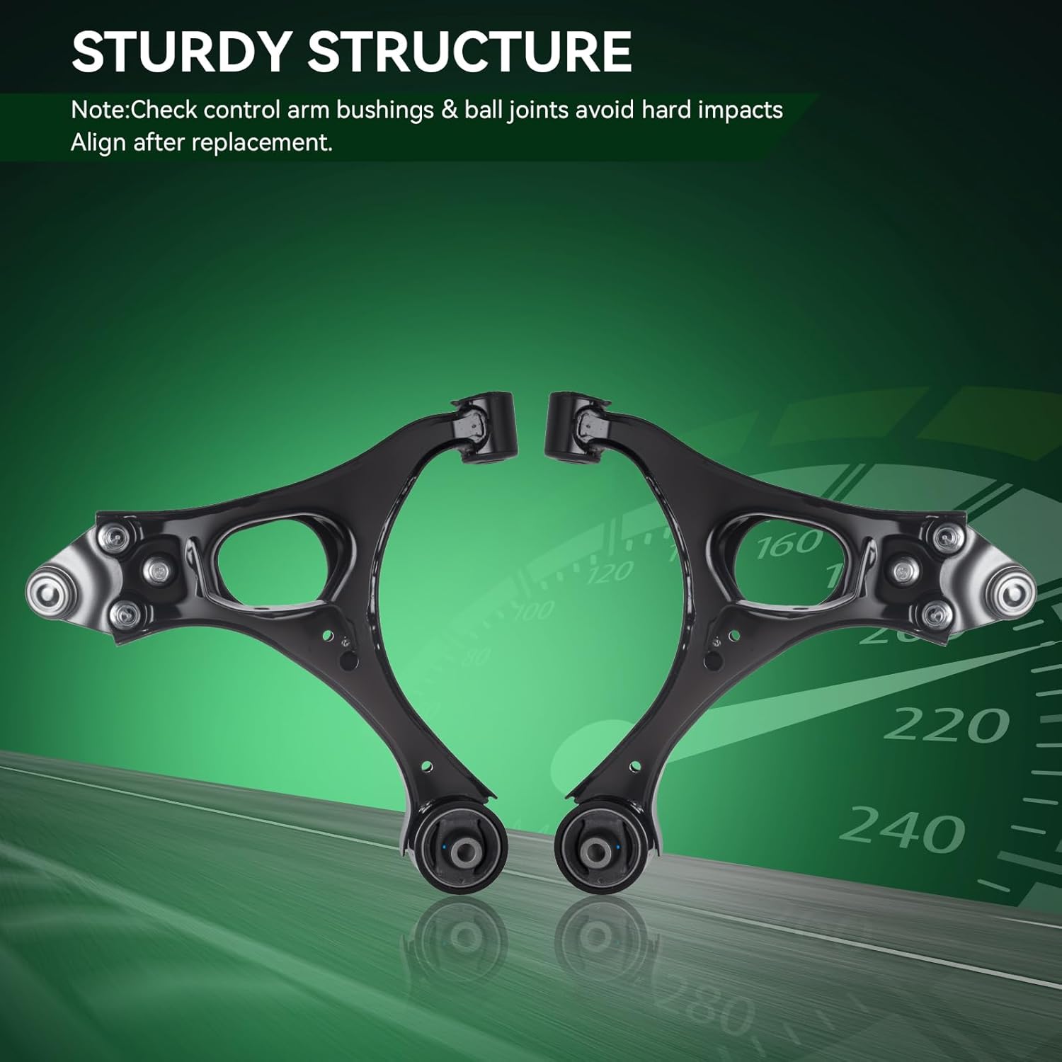 Front Lower Control Arm and Ball Joint Assembly Compatible With 2006-2011 Honda Civic (For 1.4L and 1.8L) / 06-11 Acura CSX AUQDD K620382 K620383 Left Right 2Pc Set Suspension