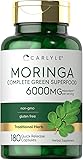 Carlyle Moringa Oleifera | 180 Capsules | Non-GMO and Gluten Free Supplement | Complete Green Superfood | from Moringa Leaf Powder 180 Count (Pack of 1)
