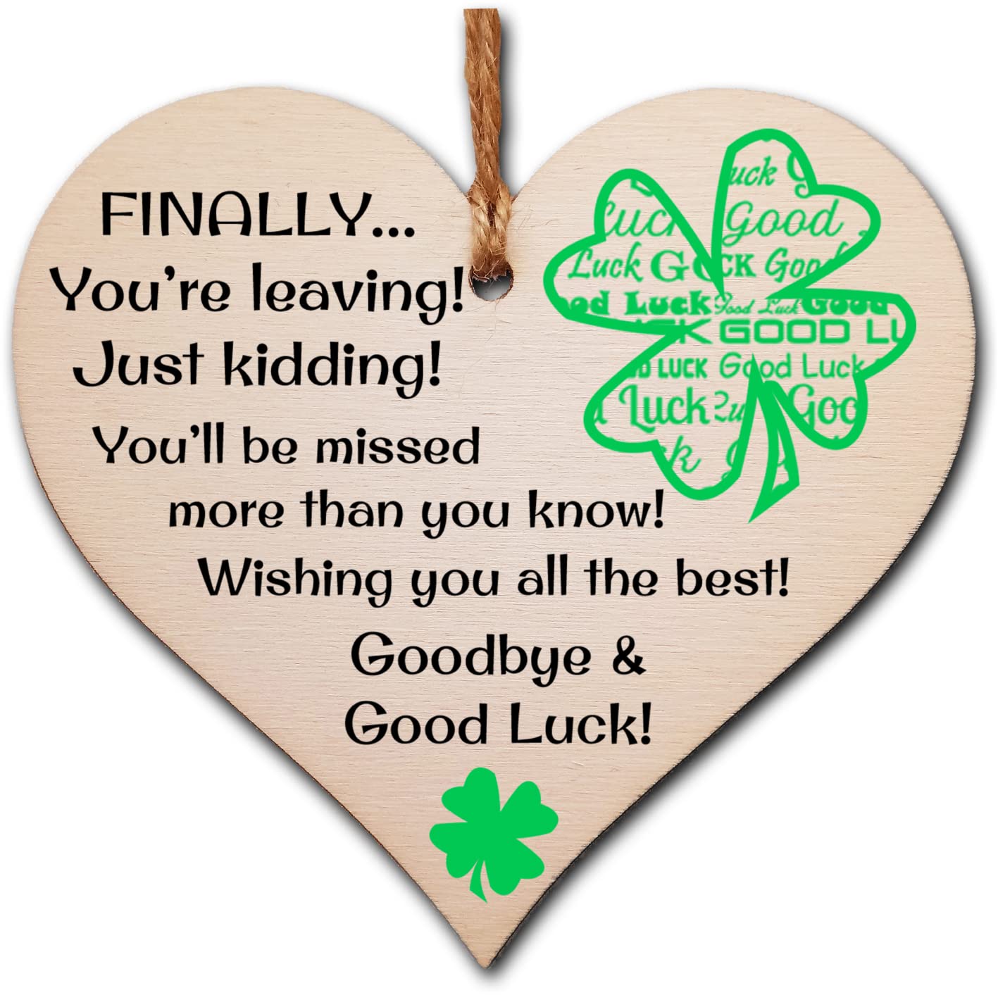 Gift In Can Handmade Wooden Hanging Heart Plaque Gift To Say Sorry You're Leaving You'll Be Missed Keepsake For Friend
