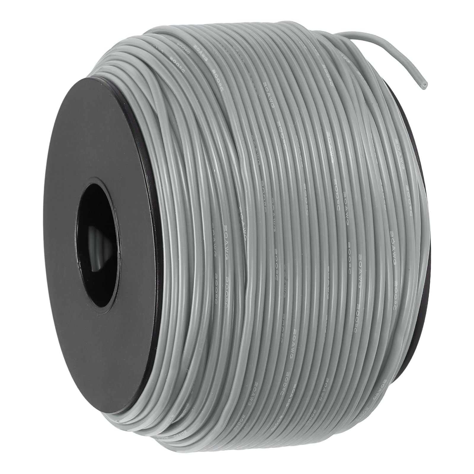 sourcing map 20 AWG Flexible Silicone Wire 91.5m/300ft, 20 Gauge Tinned Copper Electrical Stranded Wire 200 Celsius/392 Fahrenheit High Temperature Hookup Spool for DIY Model Wiring, Grey — image 1