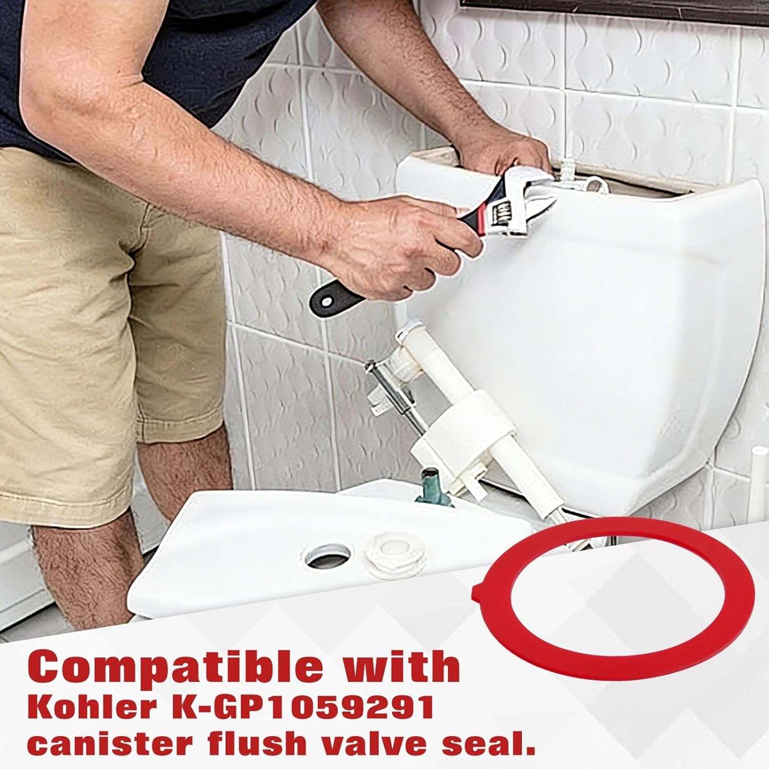 SPEEDWOX Flush Valve Seal for Kohler 3 Pack Toilet Ring Seal Flushing Gasket Silicone Material Canister Flush Valve Toilet Gasket Replacement Parts for K-GP1059291 Easy to Install and Uninstall