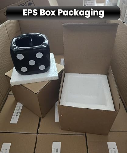 Miniatura 8 de Ashtrays for Cigarettes Dice Ashtray - Premium Ceramic Cool Ashtrays Gifts for Smokers Home Ashtrays for Indoor Outdoor Patio Retro Desktop Decor