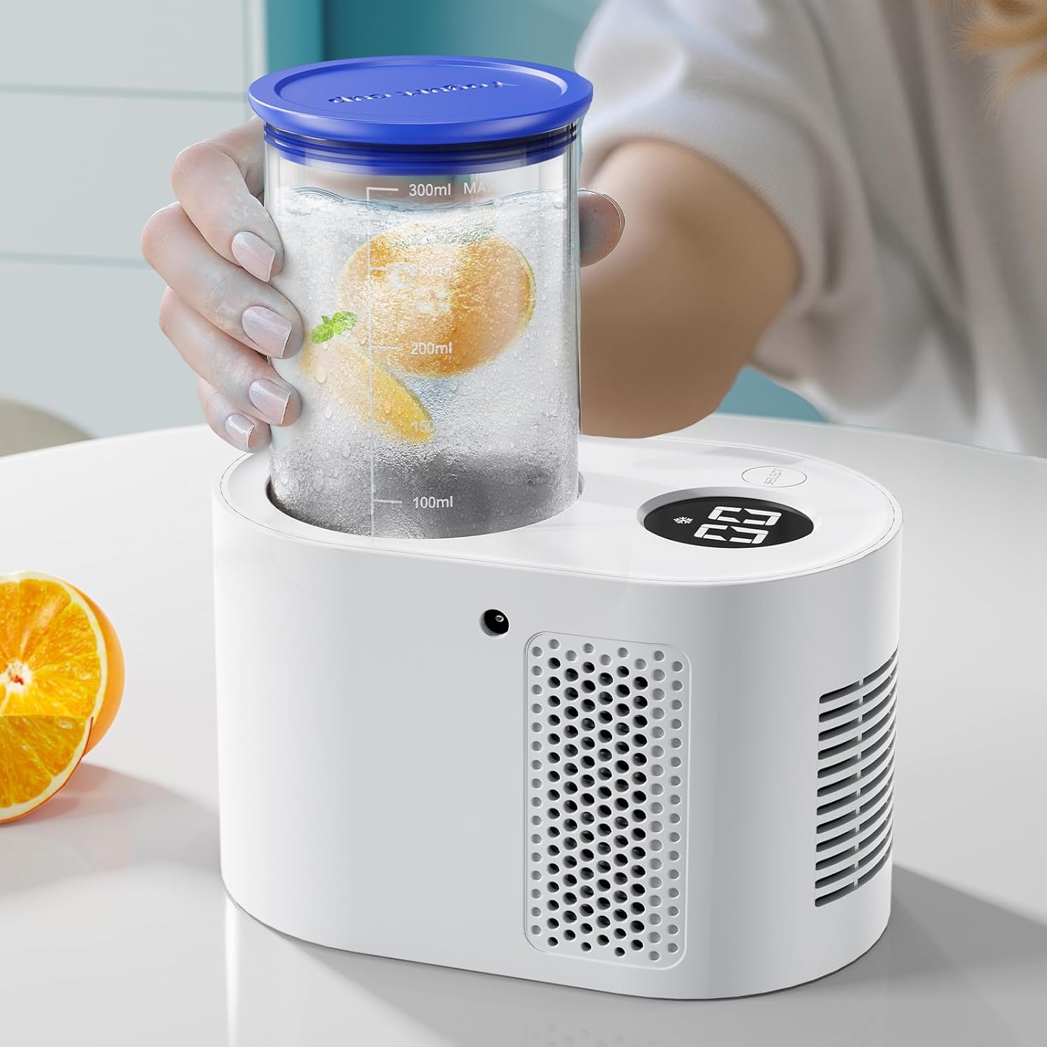 Smart Drink Cooler,Mini Refrigerator for Wine Chiller,3-In-1 Cup Cooler for Desk(Cooling, Heating, and Fermentation), Cooling Cup/Heater, Suitable for Bedroom, Study, Office, etc.