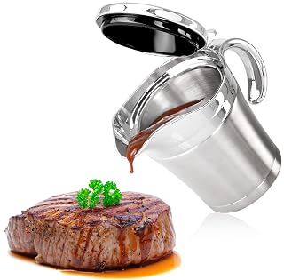 com-four® Thermo Sauciere, Soßenkanne aus doppelwandigem Edelstahl