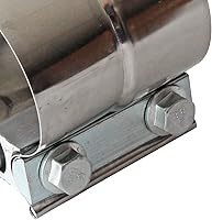 Vista 5 de Abrazadera de banda de escape de 2.5 pulgadas, junta de regazo de acero inoxidable con 1 bloque, 2 piezas para tubo de escape de 2.5 pulgadas