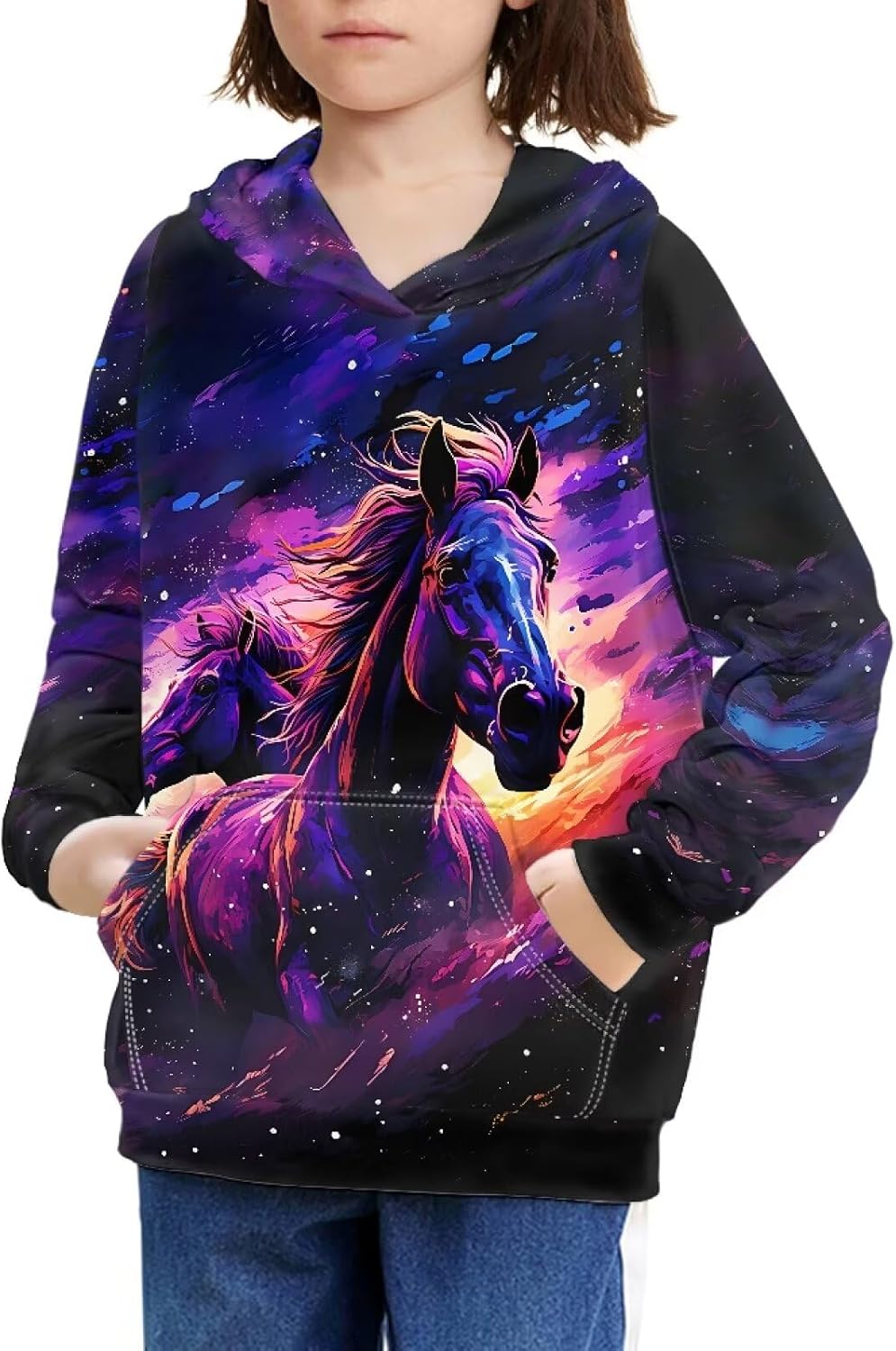 JEOCODY Hoody Sweatshirt Unisex Kids Cute Long Sleeve Pocket Pullover