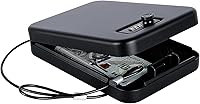 Vista 10 de Dalmbox - Caja fuerte para pistolas, caja de seguridad pequeña para pistolas de mano con cerradura de combinación, caja fuerte portátil para viajes