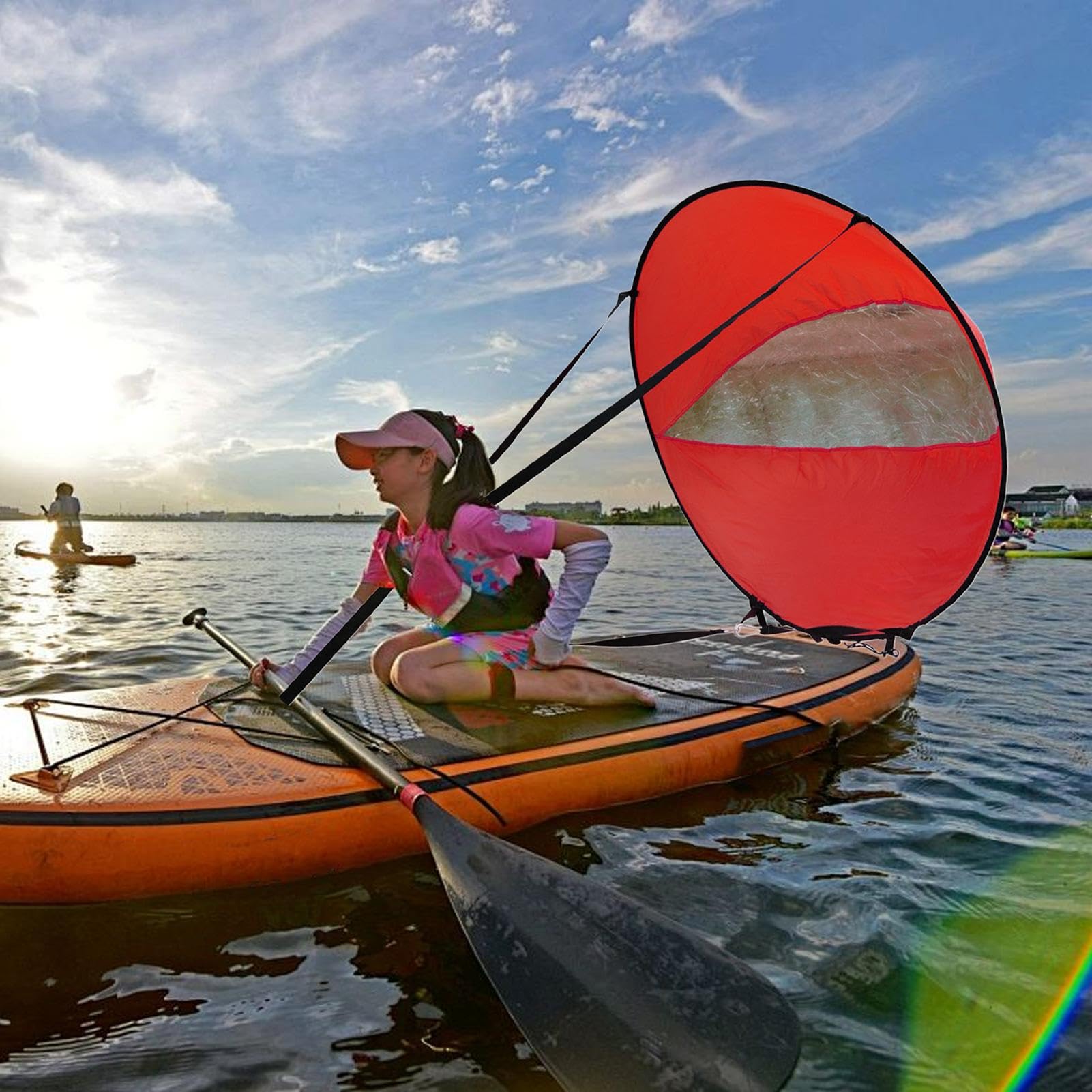 Paddle Board Sail - Vela pieghevole per windsurf, accessori per kayak, accessori versatili per canoa, barche gonfiabili, yacht