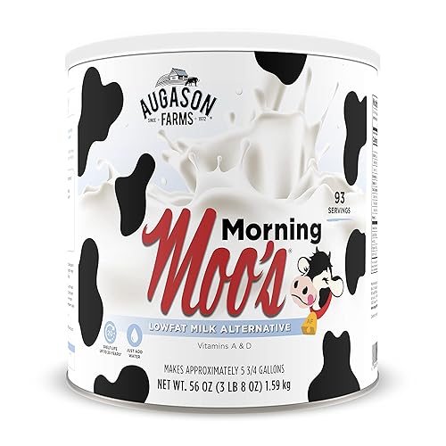 Augason Farms Morning Moos - Alternativa a leche baja en grasa 56 onzas 10