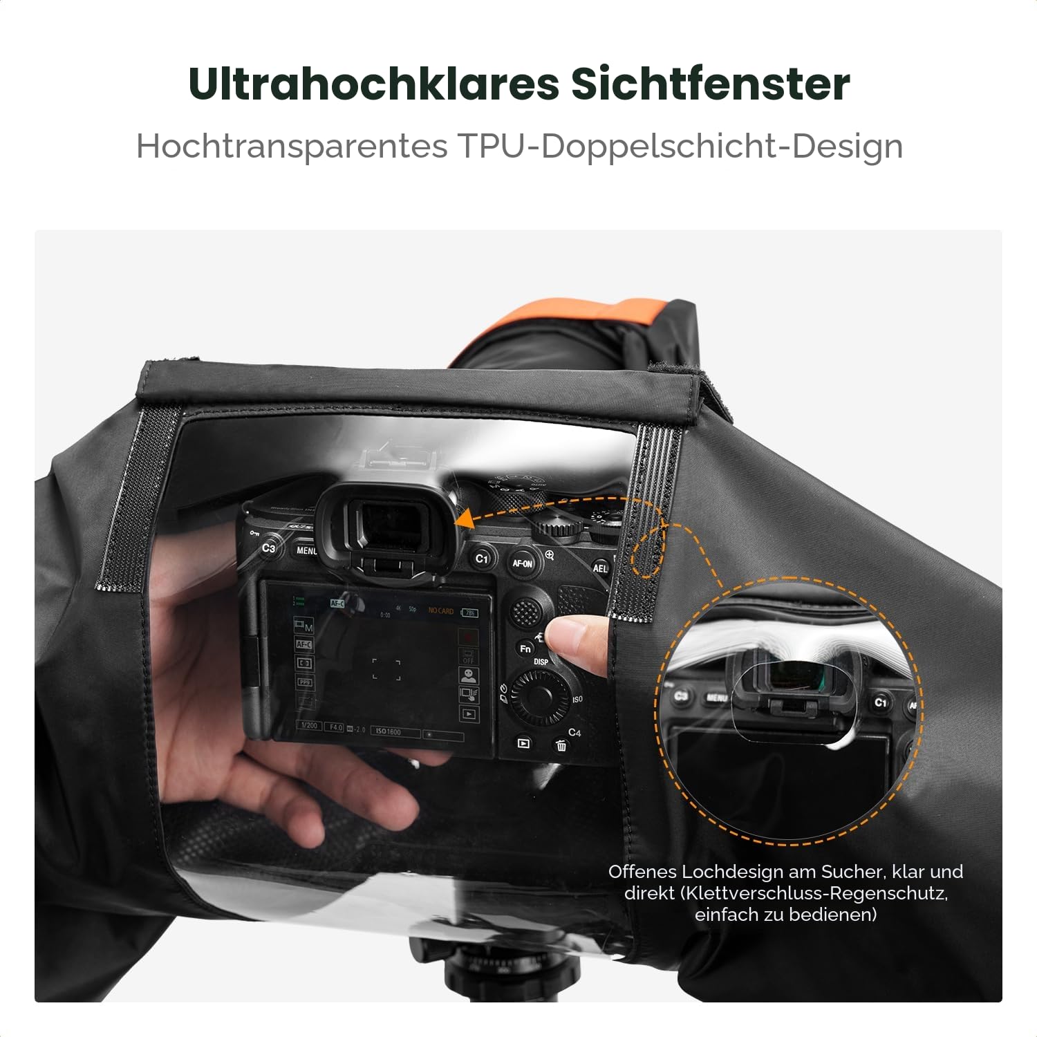 K&F CONCEPT Kamera Regenschutzhülle wasserdichte Kamerahülle, Rain Cover Schutz für Canon, Nikon, Sony und andere Digitale DSLR -Kamera, für Outdoor-Fotografie