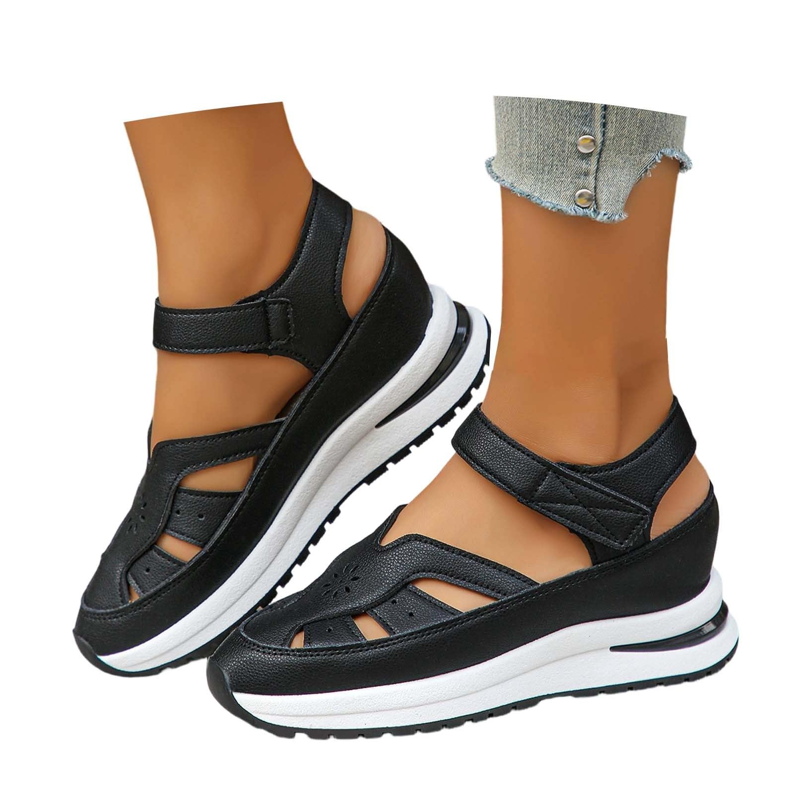 Sandalias con plataforma para paseos de verano cómodos con tira ajustable 8
