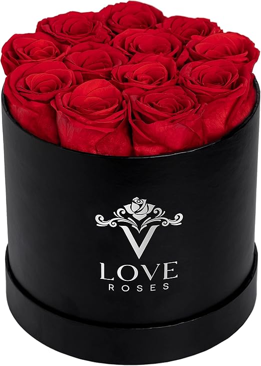 Amazon.com: VLove® Forever Preserved Roses in a Box | Real Roses That ...