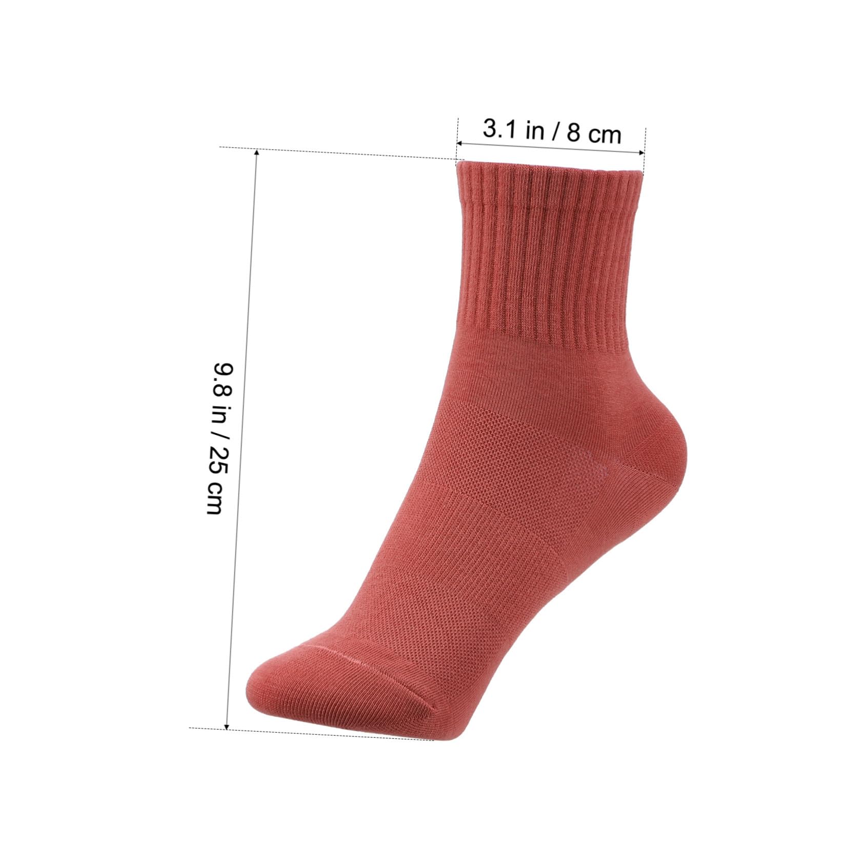 UKCOCO Calcetines de Algodón para Mujer, 10 Pares, Tubo Medio | Transpirables y Elásticos, Ajuste, para Fitness y Actividades Variadas