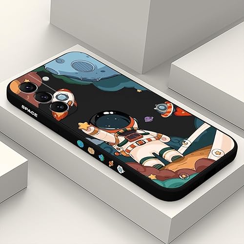 Funda para Galaxy S22, funda delgada para Samsung Galaxy S22, a prueba de golpes, sílice, patrón de astronauta, diseño creativo, funda para teléfono