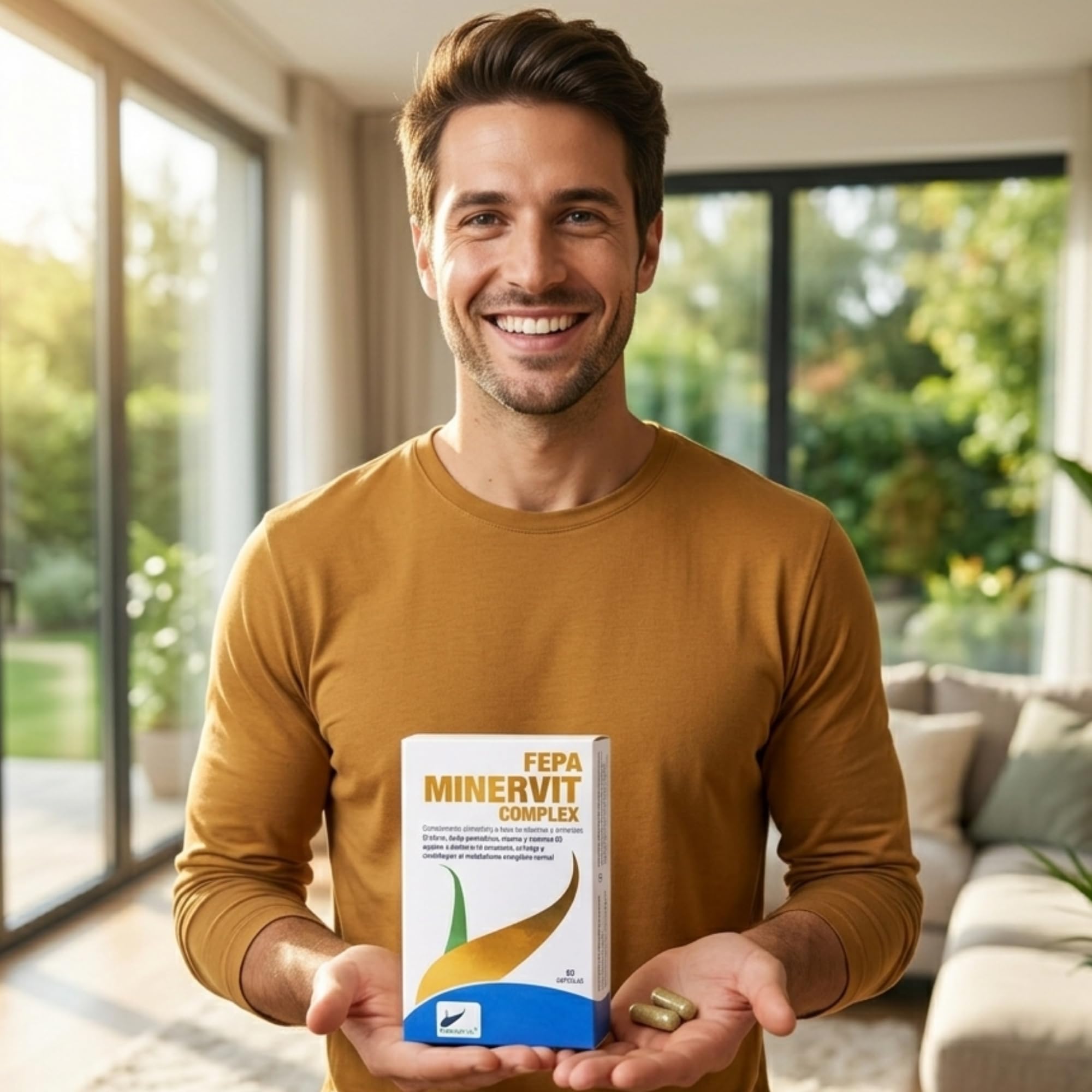 FEPA Minervit Vitamina Complex 60 Cápsulas Pack de 2 – Multivitaminas Mujer y Hombre – Complemento Alimenticio Multivitaminico - Energía y Bienestar – Hierro, Magnesio, Vitaminas B, C y D – Fepadiet