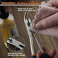 Vista 7 de SPEEDWOX Alicates de punta doblada de largo alcance con mandíbulas dentadas, alicates de punta larga en ángulo, alicates angulares con cortador