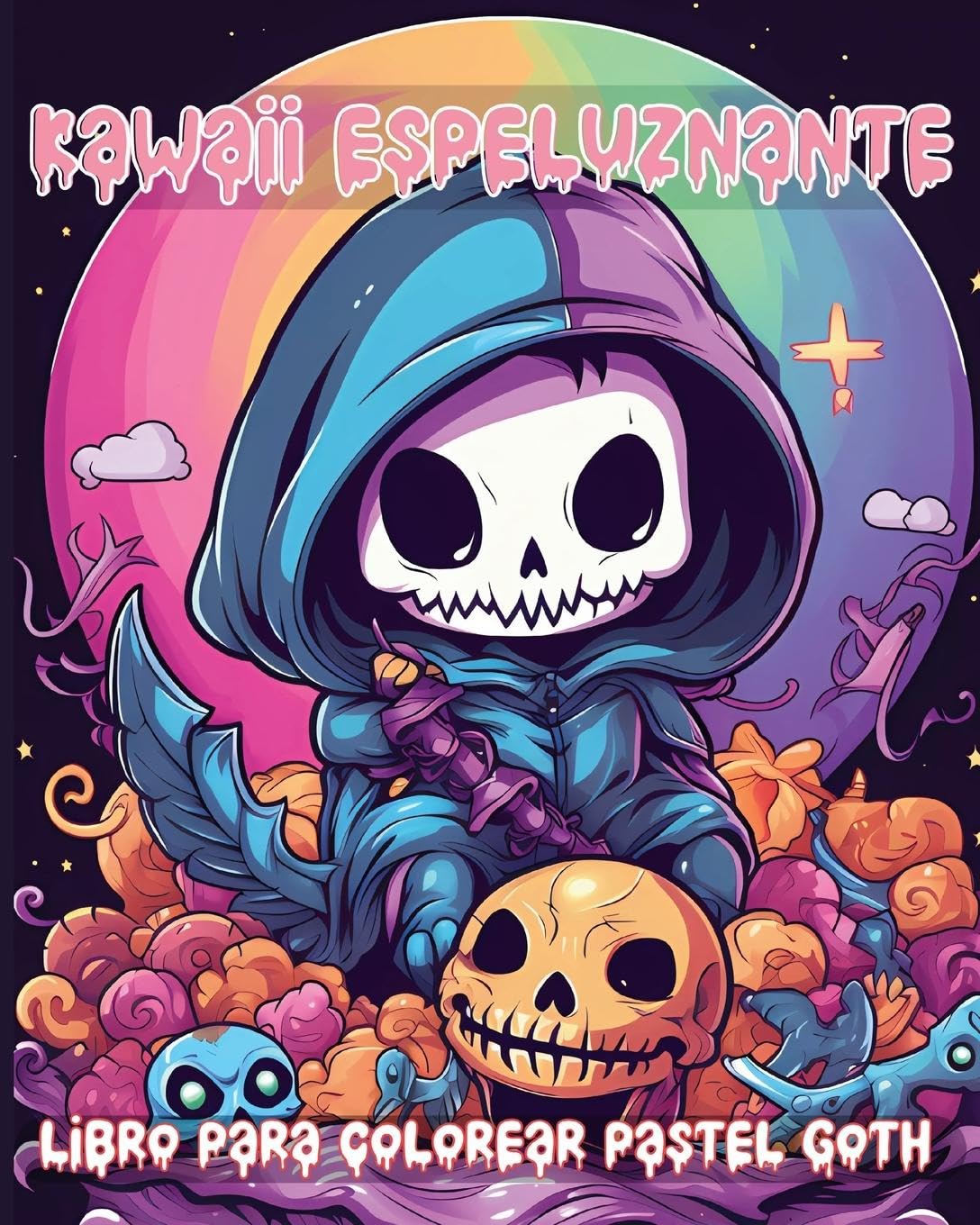 Creepy Kawaii Pastel Goth Libro para Colorear: Dibujos Góticos para Colorear para Adultos Relajación y Alivio del Estrés
