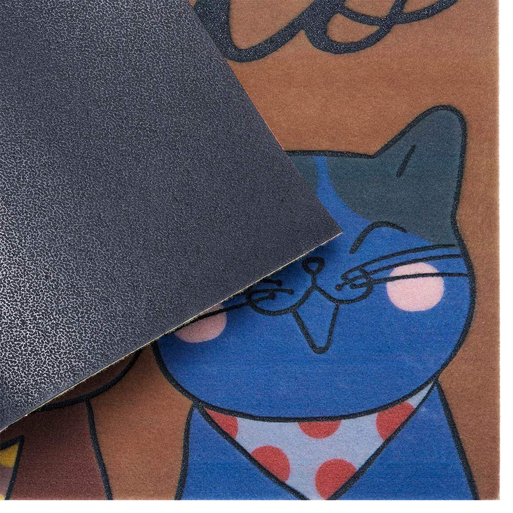 Hanse Home Printed Doormat Flocked 3D Look with Non-Slip PVC Floor Dirt Trapper Mat Door Mat Dirt Trapper Entrance Rug Indoor and Outdoor Various Designs 45 x 70 cm Hello Cats - Image 3