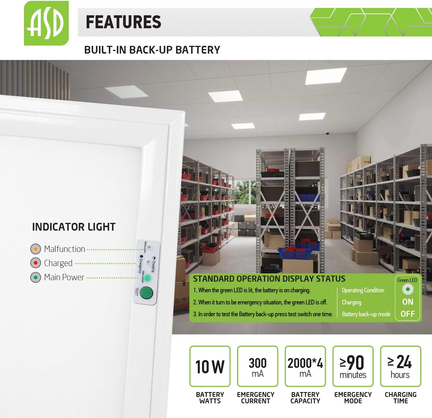 70% оƒƒ Dіѕсоunt ASD 2x2 LED Flat Panel Light 4000K (Bright White) with Emergency Battery 27W=70W Eq. 3085 Lm Dimmable Edge Lit Panel 120-277V Drop Ceiling Fixture Indoor Commercial cULus Listed DLC Certified, 2 Pack Lіmіtеd Stосk ASD 2x2 LED Flat Panel Light 4000K (Bright White) with Emergency Battery 27W=70W Eq. 3085 Lm Dimmable Edge Lit Panel 120-277V Drop Ceiling Fixture Indoor Commercial cULus Listed DLC Certified, 2 Pack