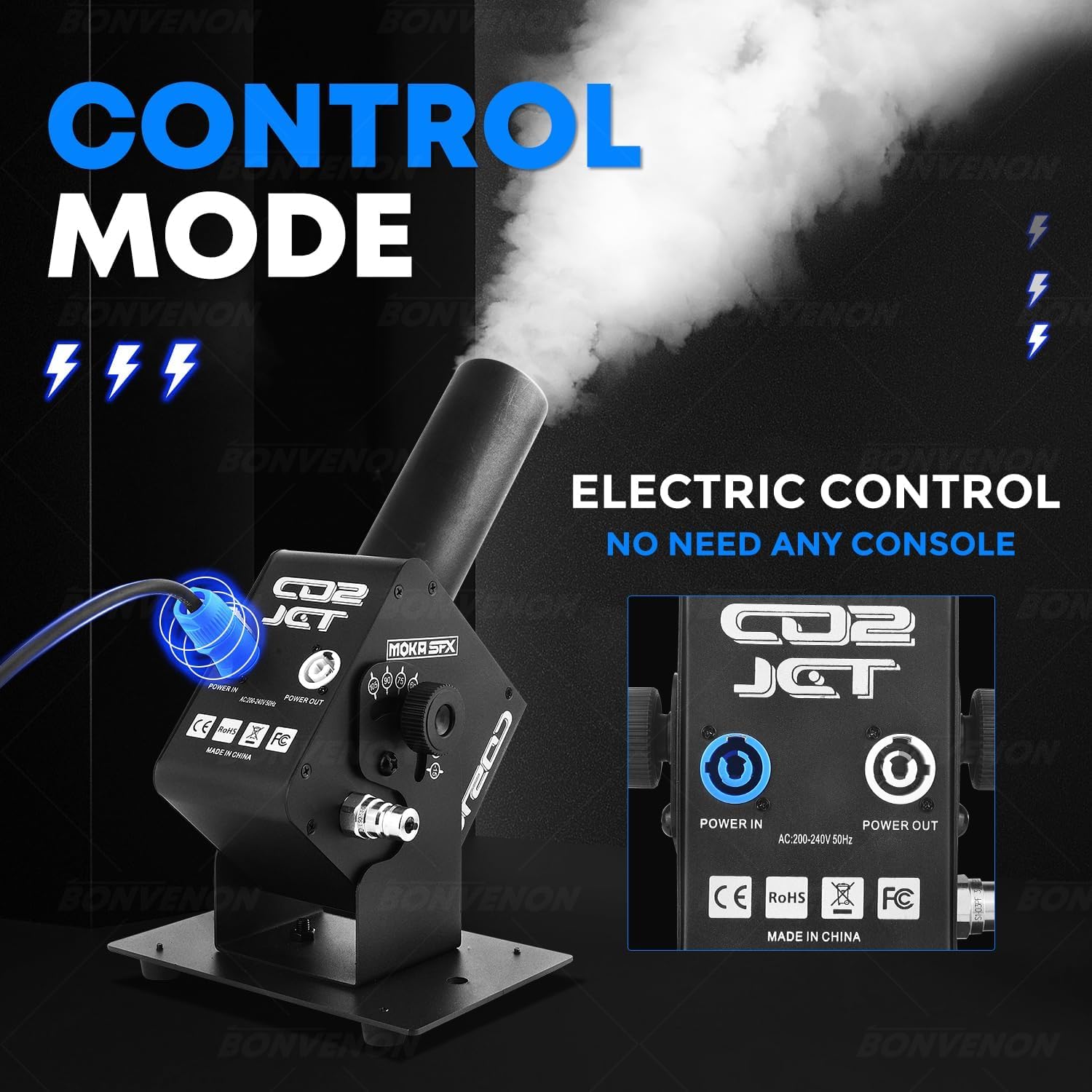 MOKA SFX CO2 Jet Machine Control Mode and Connections