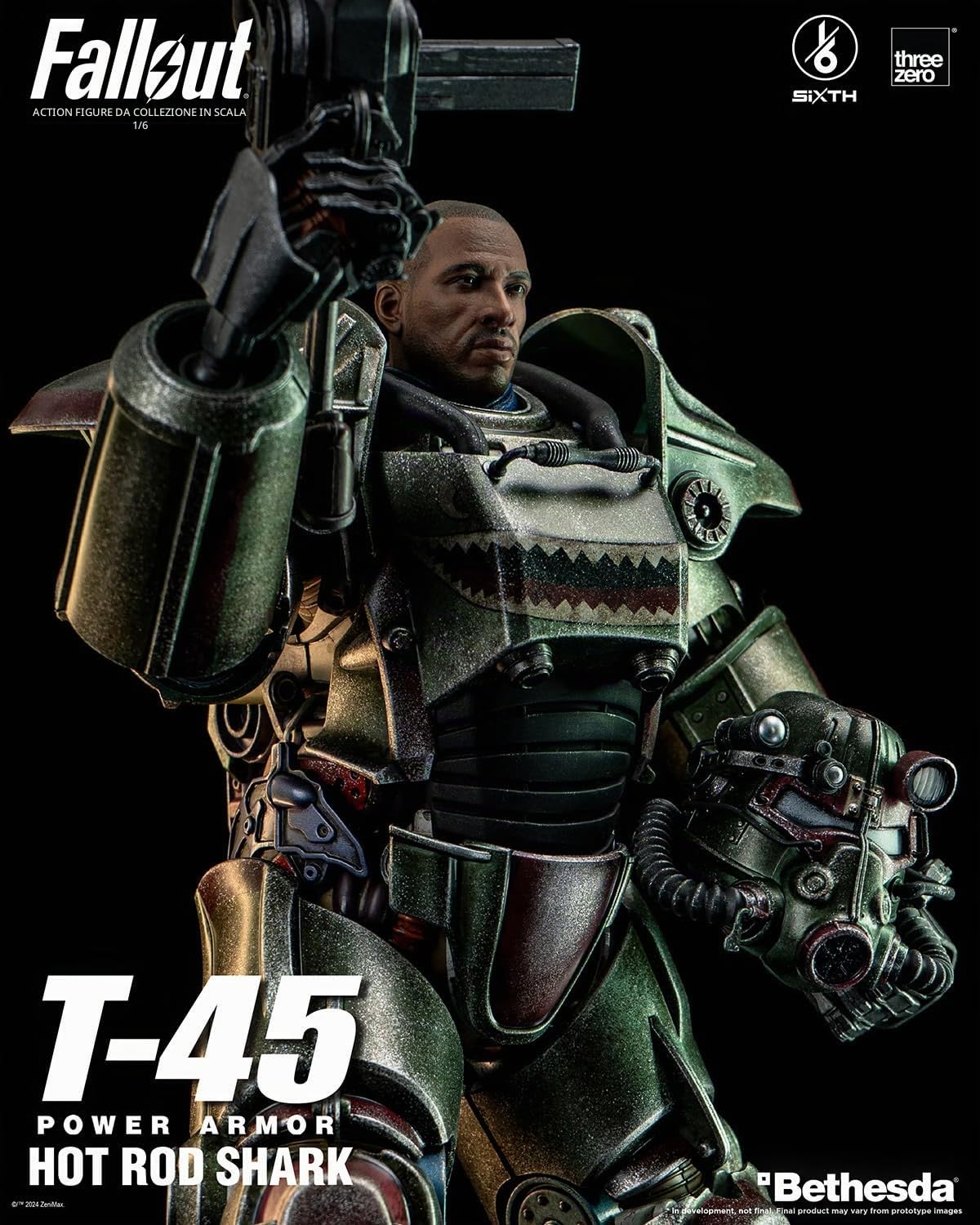 Threezero Fallout T-45 Hot Rod Shark Power Armor - Action figure in scala 1:6