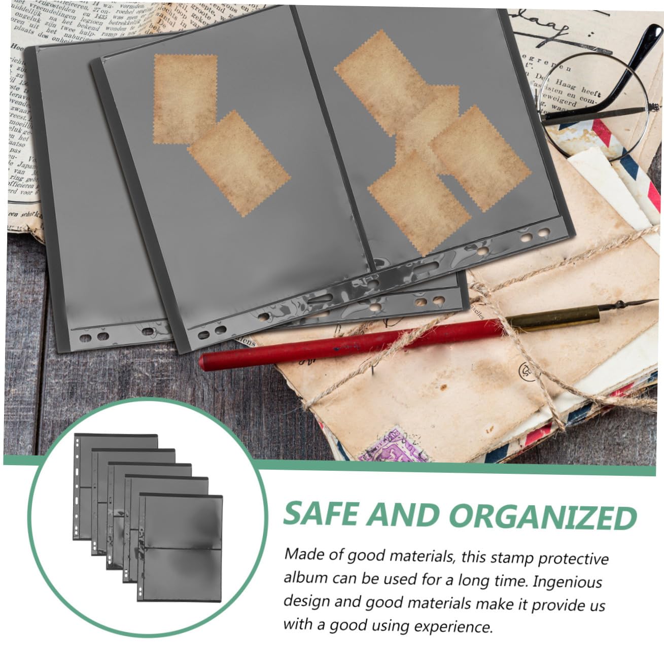 Album de Collection de Timbres 10 Pièces en PVC Transparent