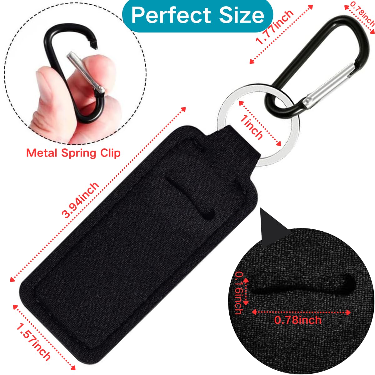 KUKEANVO Portachiavi Organizer per Burrocacao con Clip - Elegante Porta Gloss, Rossetto o Stick Labbra, Design Pratico per Borse, Chiavi, Zaini e Palestra (3 Pezzi Premium)