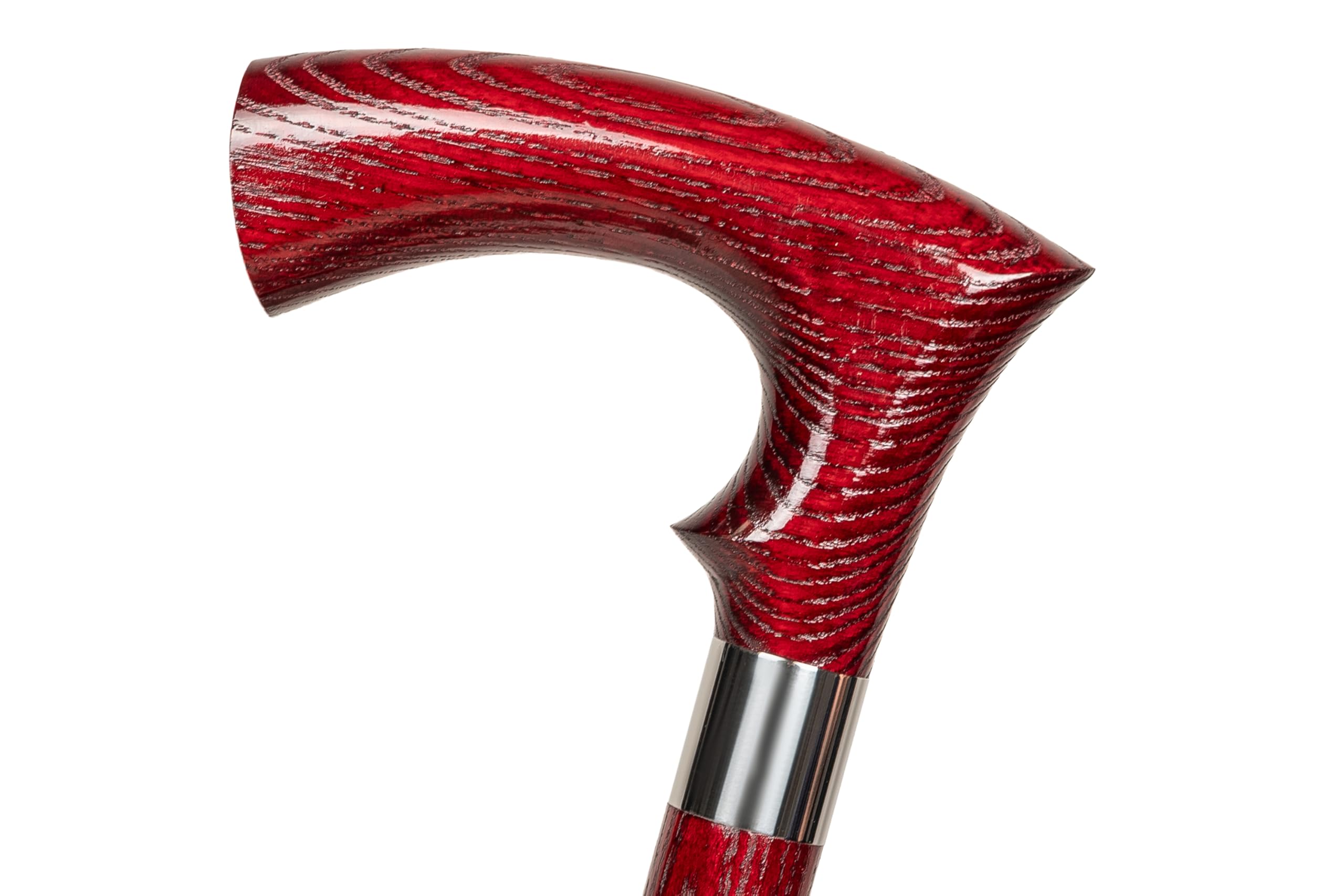 Dr. Watson Classic Duke Walking Stick – Handcrafted Ash Wood Cane with Polished Stainless Steel Collar