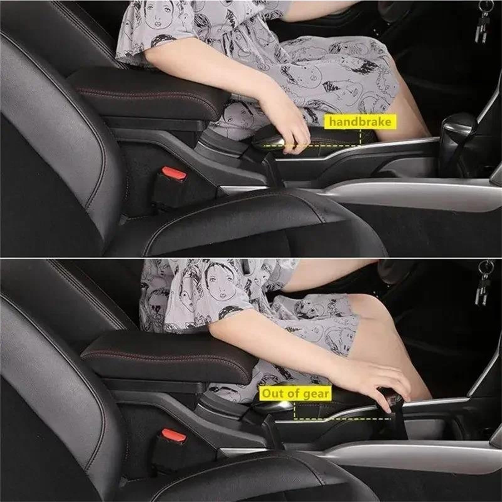 Per Nissan Per March Per Micra K13 MK4 IV 2010-2023 Bracciolo In Pelle Per Auto, Accessori Per La Consolle Centrale(E2 Black Line)