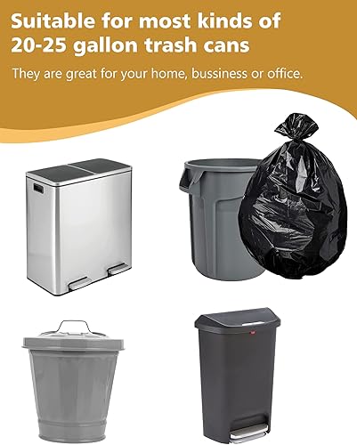 Miniatura 5 de AYOTEE - Bolsas de basura grandes de 20 galones de color negro, de 30 x 35 pulgadas, de 20 galones de alto, con lazos, bolsas de basura de plástico