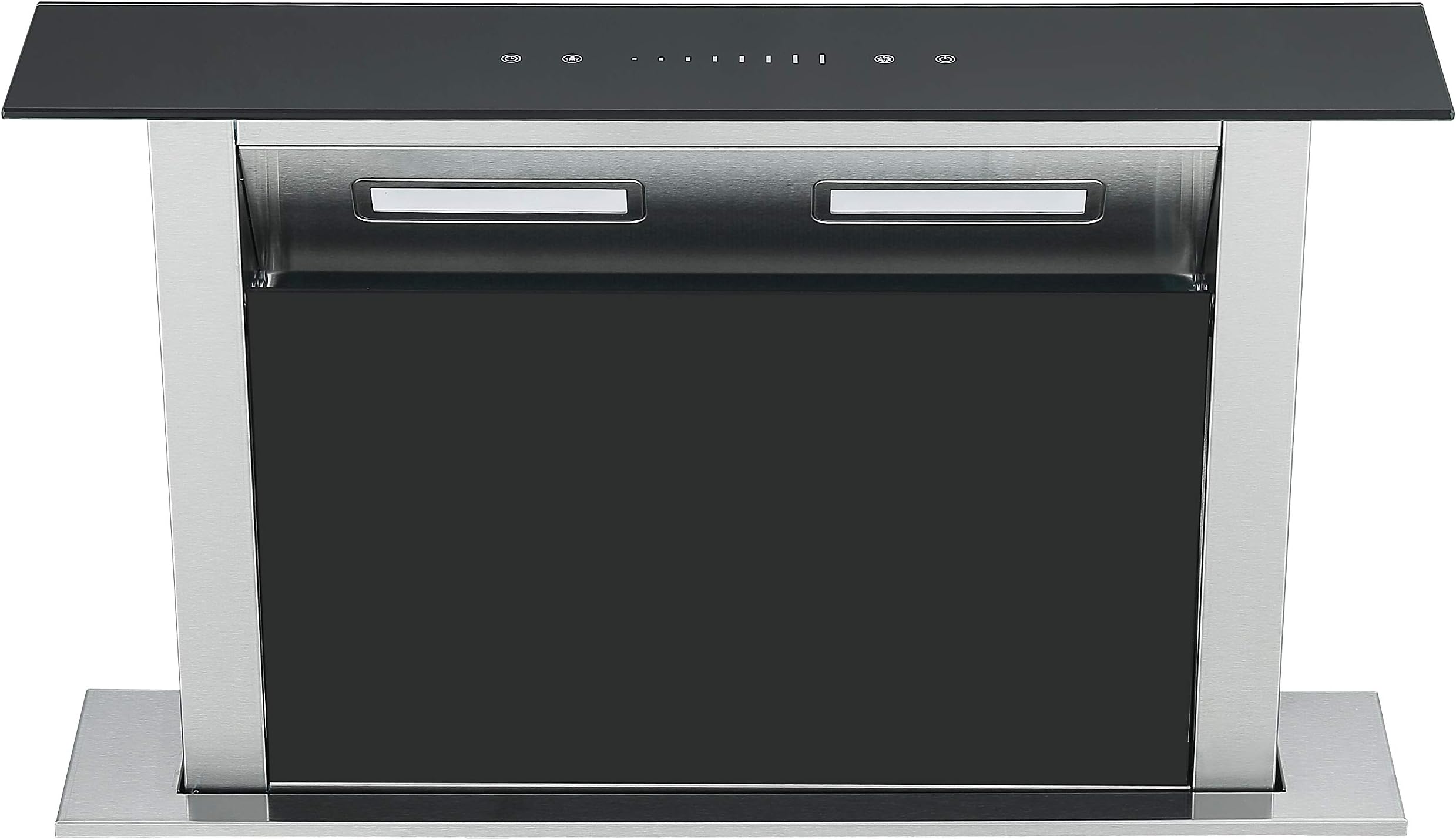 Cookology Downdraft Extractor Fan in Black Glass - 60cm Width - Kitchen Island Cooker Hood - Touch Slider Control Panel - Concealed in Worktop - Powerful Extraction Rate