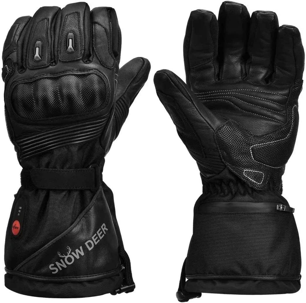 Verwarmde handschoenen, 5 V 6000 mAh, elektrische USB-oplaadbare verwarmde handschoenen, uniseks, 3 warmtestanden, waterdicht, touchscreen-handschoenen voor wintersport, motorfiets, skiën (L