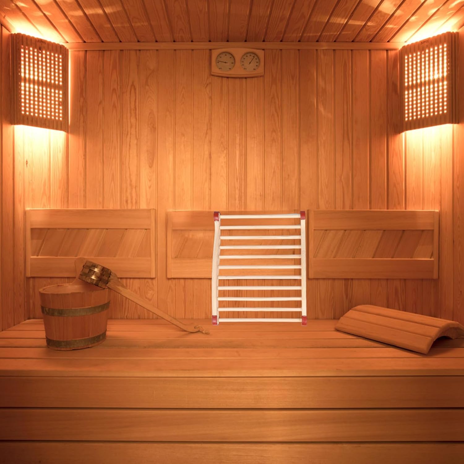 UPKOCH 1set Wooden Sauna Backrest Ergonomic S-Shape Design for Comfortable Support -Resistant for Home Hotel and Gym Sauna Equipment