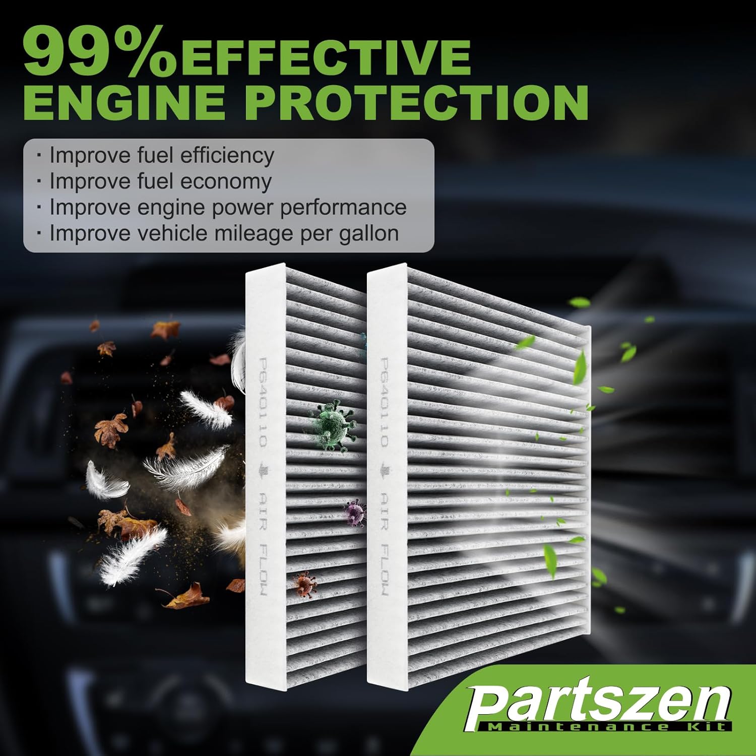 AF55839 Activated Carbon Cabin Air Filter Fit for Kenworth T680 T700 T880 for Peterbilt 567 579 for International HV507 HV607 LT625 Replace PA30093 P640110