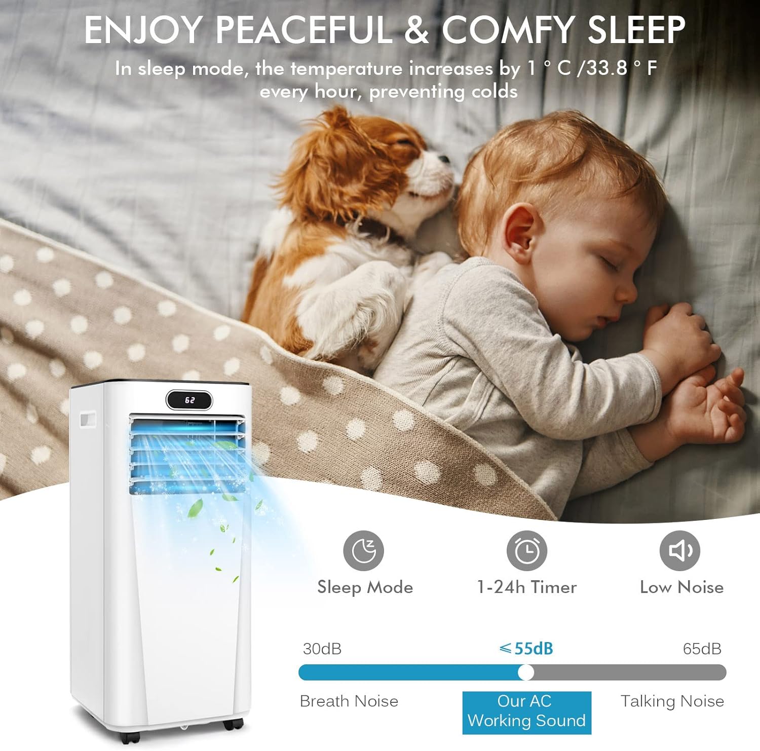 Buy GOFLAME 10000BTU Portable Air Conditioner, 3IN1 Air Cooler & Dehumidifier with Remote
