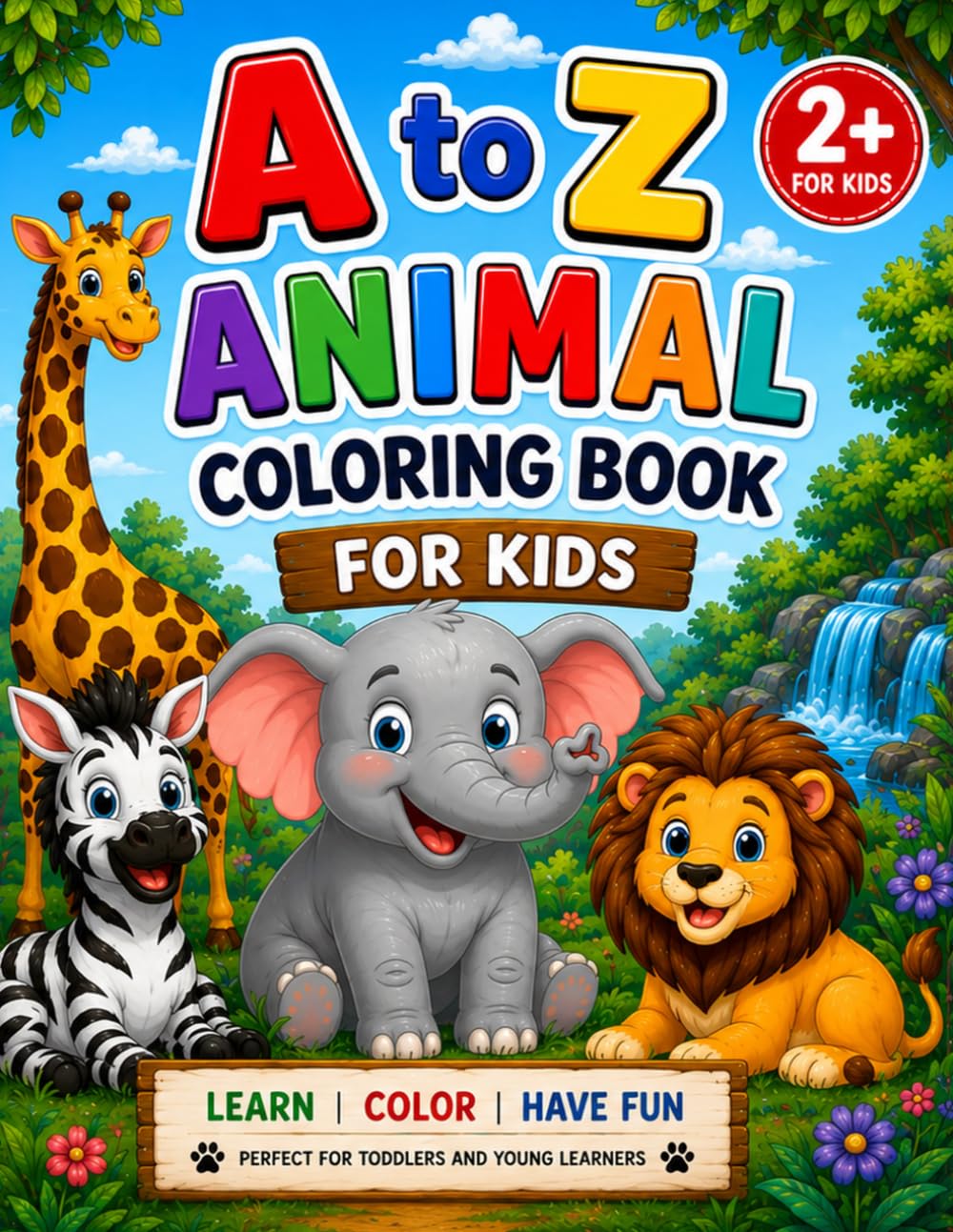 A to Z Animal Coloring Book for Kids: Alphabet Learning, Animal Recognition, and Fun Coloring Activities for Preschool and Kindergarten Children