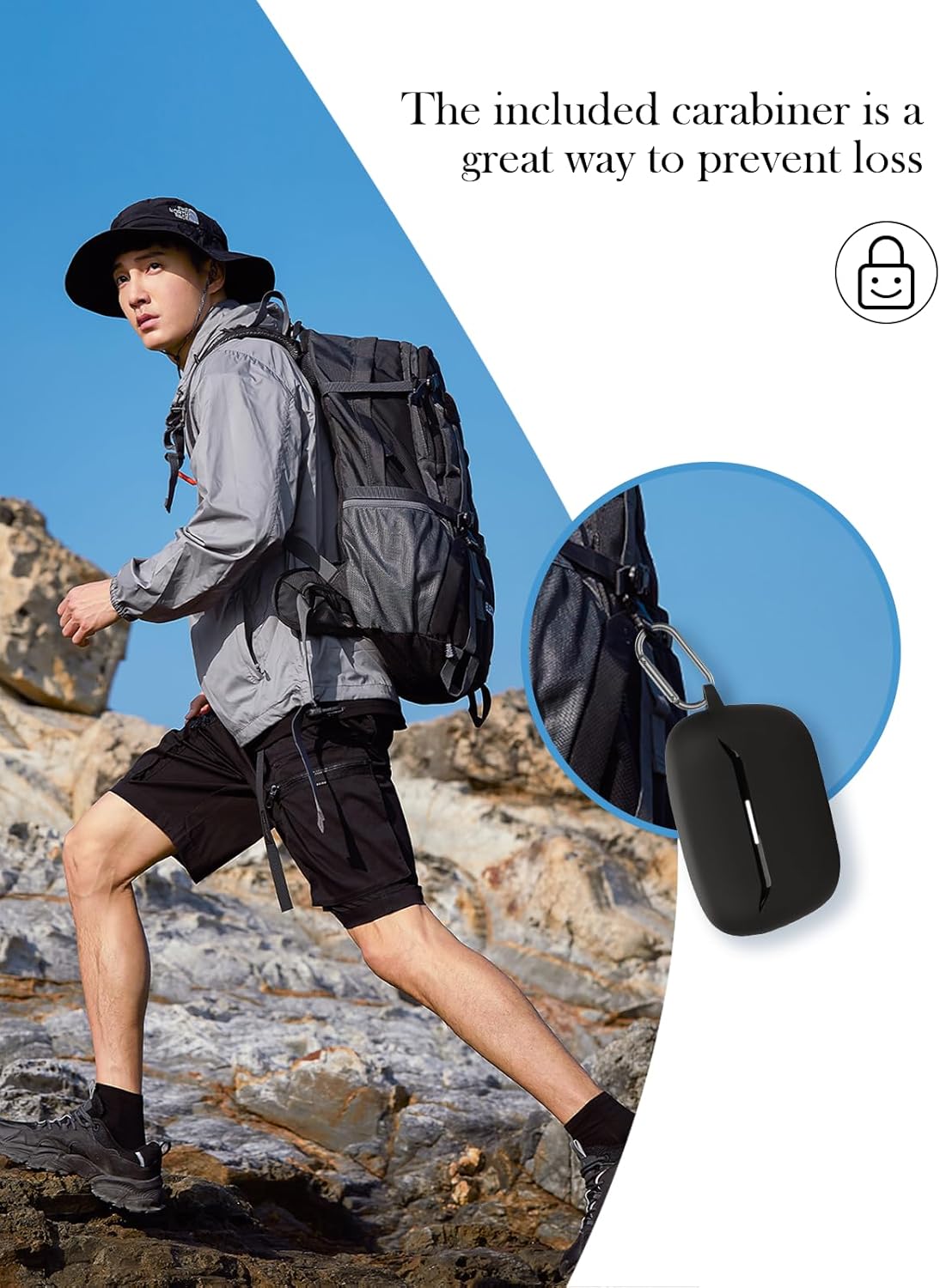 Case for JBL Endurance Race 2 True Wireless in Ear Earbuds,Soft Protective,Shockproof, BOVUGAC Silicone Case Cover with Keychain & Cleaning Kit & Lanyard-Black - Image 4