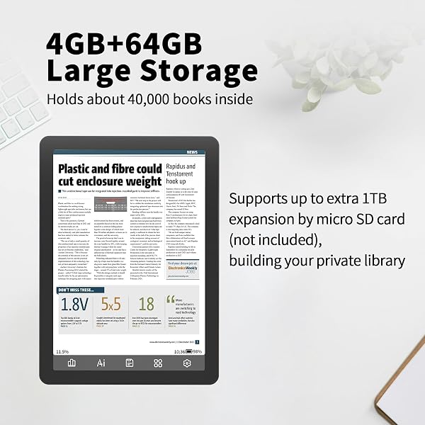 Bigme B6 Color E-Reader, E-Ink eBook Readers 6 Inch Colour eReaders Digital ePaper Tablet with Android 14, 4G+64GB, Adjustable Front Light Android eReader Device with Audiobook Black - 4