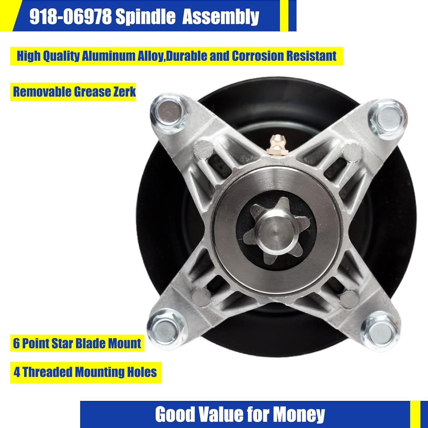 54" Deck Spindle Assembly (918-06978 618-06978) Fits Crafts man G8400 T8400 Z6660 T Roy-Bilt MT D Cub Ca det ZT1-54 XT1-ST54 RZT-L54 S54 ZT2-54 XT2-54 XT1-GT54 ST54 XT2-GX54 Mower