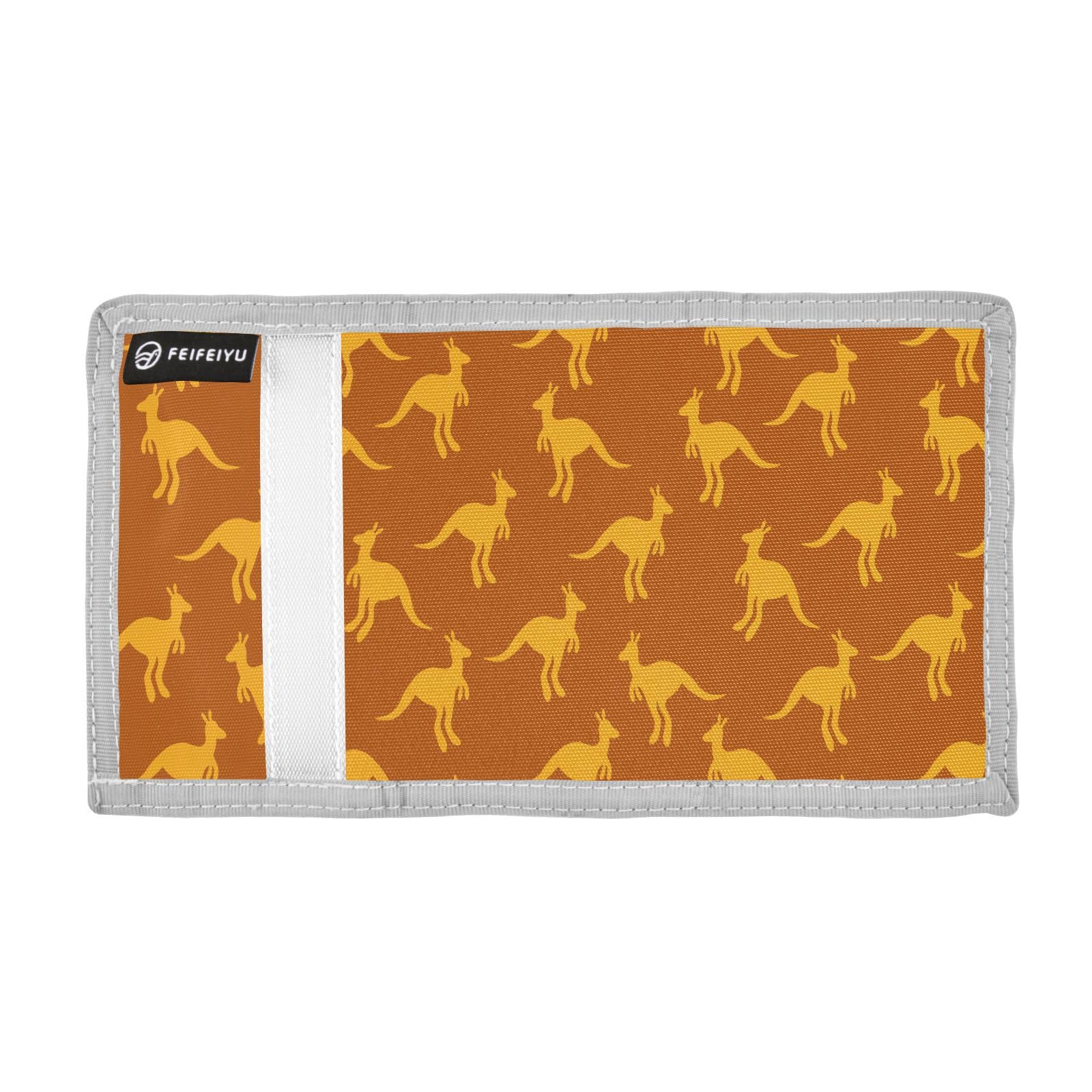 JHKKU Kangaroo Trifold Wallets for Kids Boys Girls, Outdoor Sports Wallet for Teen, with Zipper Coin Pocket Novelty Purse