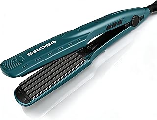 Plancha de crimpar SAOSA Volumizing Crimper con placas de cerámica de titanio Styling Tools for Women Girls(Verde)