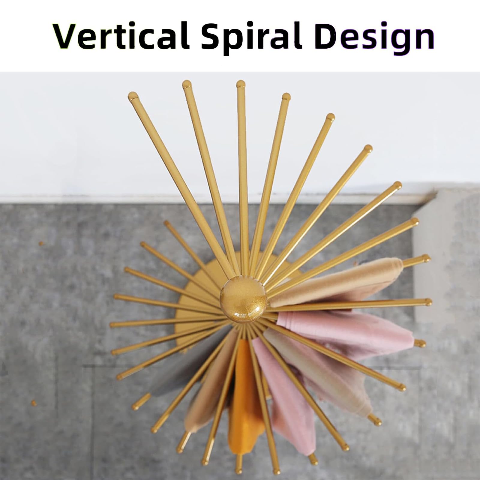 Expositor de Metal Independiente para pañuelos con diseño en Espiral, Organizador de hijabs en Espiral, Perchero para Cinturones, Pantalones y Mantas para tiend,White-Height 170cm