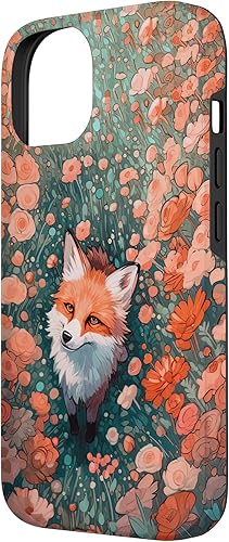 Miniatura 2 de iPhone 14 Lindo Fox Campo De Flores Baby Fox Print Art Foxes Lover Case