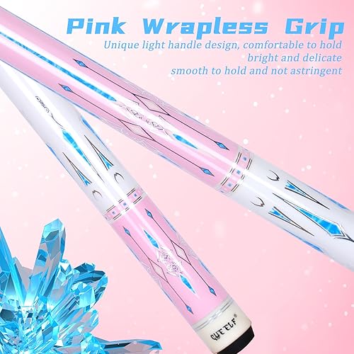 Miniatura 4 de Taco de Billar de Fibra de Carbono Tecnología de Carbono Completo 58 pulgadas Baja Deflexión Taco de Billar Rosa Taco de Billar para Mujeres y Damas