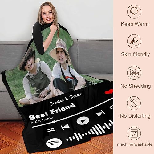 Miniatura 6 de YESCUSTOM Manta personalizada de collage de fotos, mantas personalizadas de mejores amigos con fotos, mantas personalizadas, regalos conmemorativos
