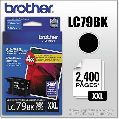 Brother Tinta OEM LC79BK - MFCJ5910DW J6510DW J6710DW J6910DW Tinta negra de súper alto rendimiento (rendimiento 2400) OEM