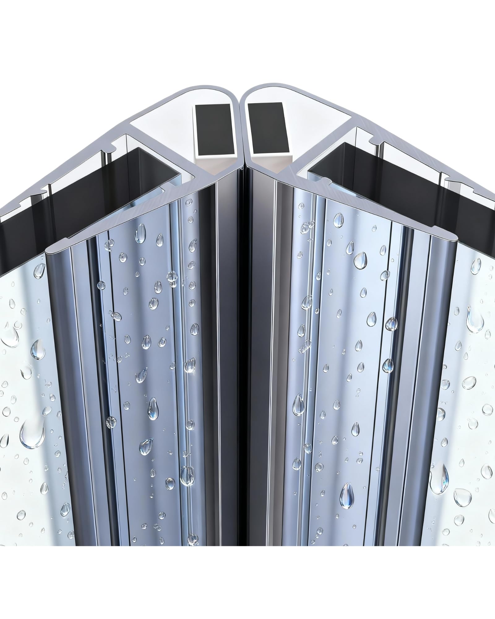 Gedotec Joint a levre magnetique pour douche 90° - 1 paire Longueur 2 m - verre 6-8 mm - PVC transparent - Cabines de douche, paroi